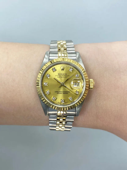Rolex Datejust Gold Diamond - Hình 10