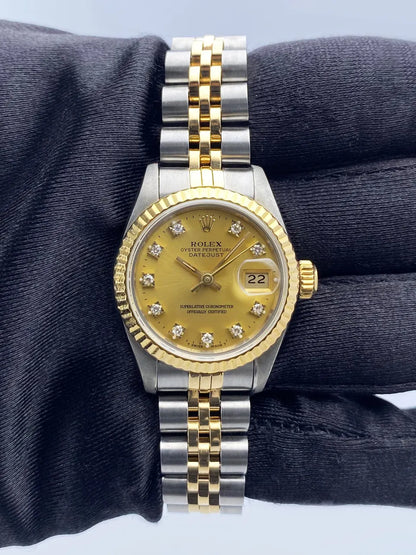 Rolex Datejust Gold Diamond - Hình 3