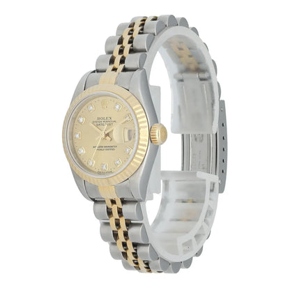 datejust Rolex Gold Diamond Champagne Dial - Hình 2