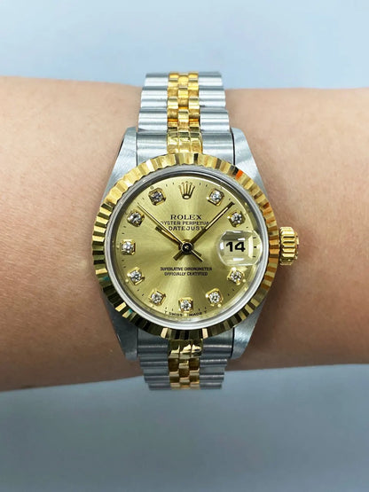 datejust dial Rolex Champagne Diamond Two-Tone - Hình 10