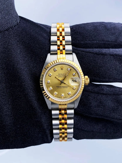 datejust dial Rolex Champagne Diamond Two-Tone - Hình 3