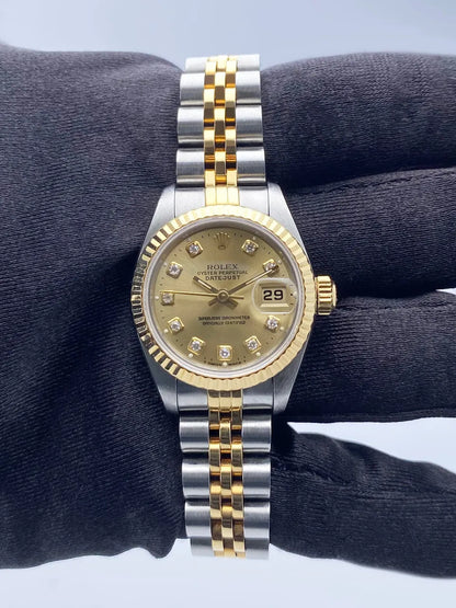 Rolex Gold Diamond Dial Ladies - Hình 3