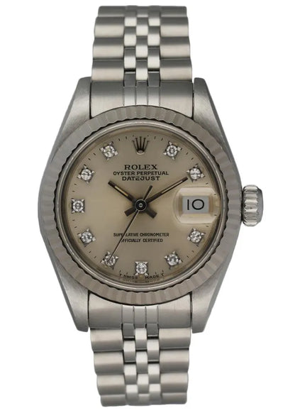 Rolex Silver Diamond Datejust