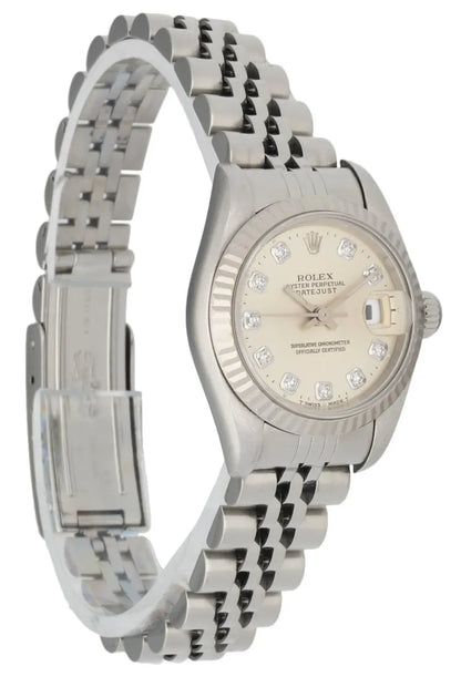 Rolex Silver Diamond Dial - Hình 3