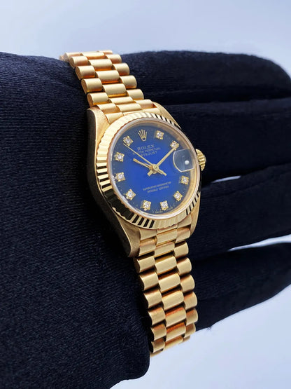 Rolex Gold Blue Diamond Dial - Hình 3