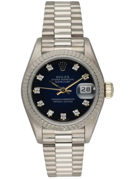 Rolex Blue Diamond Ladies Watch