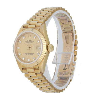 Rolex Gold Champagne Diamond datejust - Hình 2