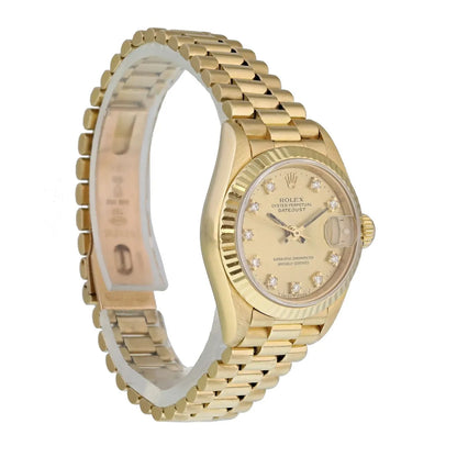 datejust oyster Rolex Gold Champagne Diamond - Hình 4