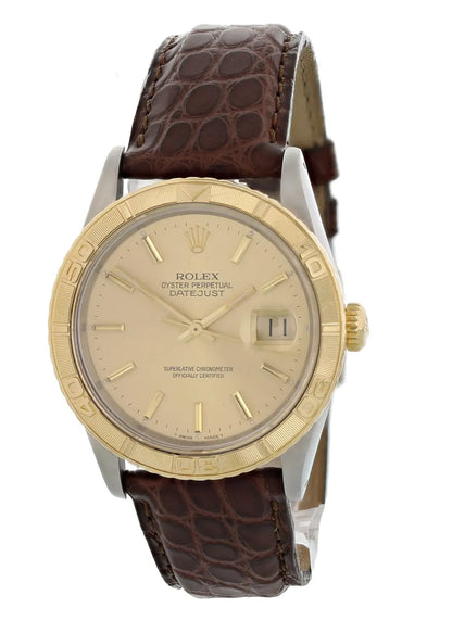 Rolex Two-Tone Gold Brown Leather - Hình 2