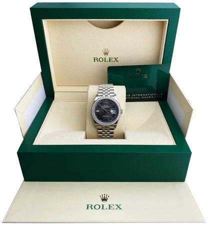 Rolex Datejust Gray Dial Diamond - Hình 2