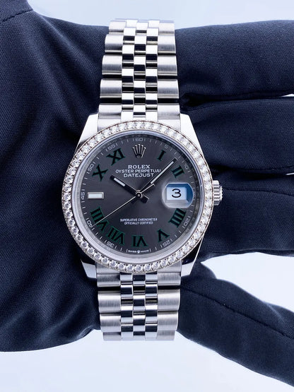 Rolex Datejust Gray Dial Diamond - Hình 3