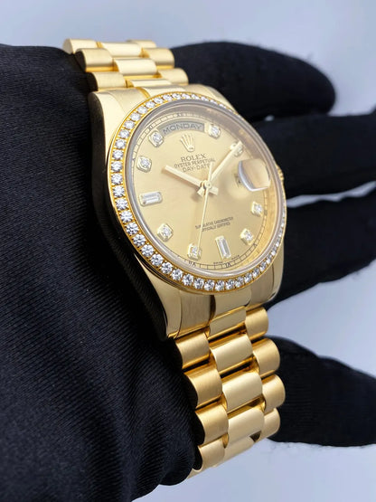 day Rolex Gold Diamond Pave - Hình 3