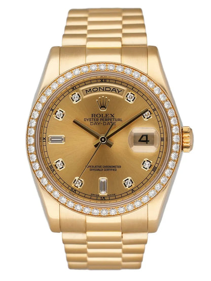 day Rolex Gold Diamond Pave