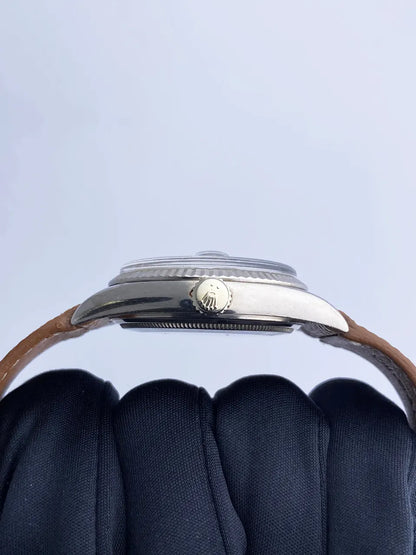 Rolex Day-Date Silver Leather - Hình 4