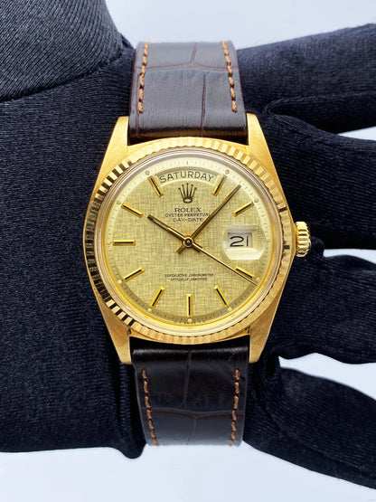 dial Rolex Day-Date Gold Linen - Hình 2