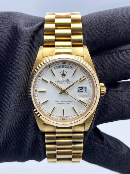 dial Rolex Day-Date Gold White - Hình 3