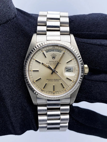stainless steel Rolex Day-Date Silver Dial - Hình 2