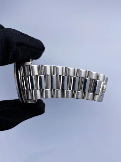 stainless steel Rolex Day-Date Silver Dial - Hình 8