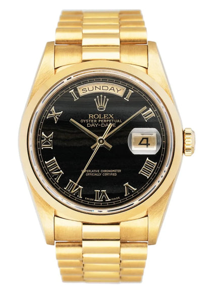 Rolex Gold Black Wood