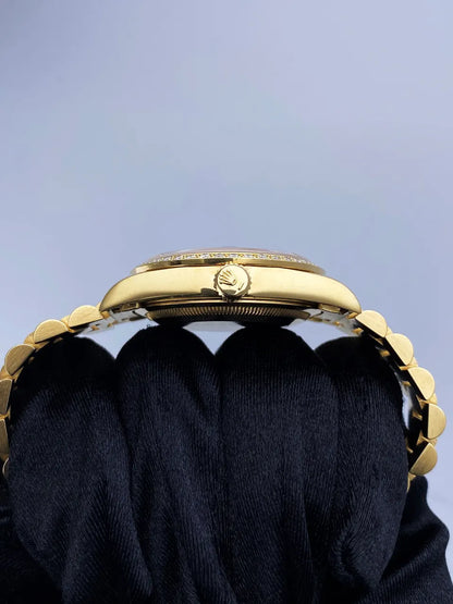 Rolex Gold Diamond Bezel Black - Hình 4