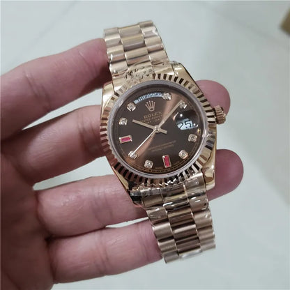 Rolex Chocolate Diamond President - Hình 5