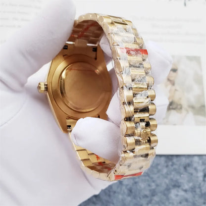 bracelet Rolex Day-Date Gold Black - Hình 4