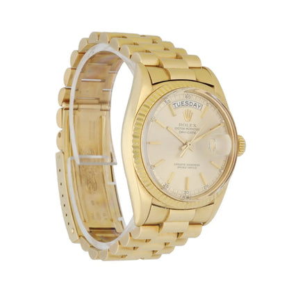 Rolex Day-Date Gold Champagne Dial bracelet - Hình 3