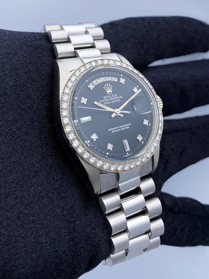 Rolex Platinum Diamond Black Dial - Hình 3