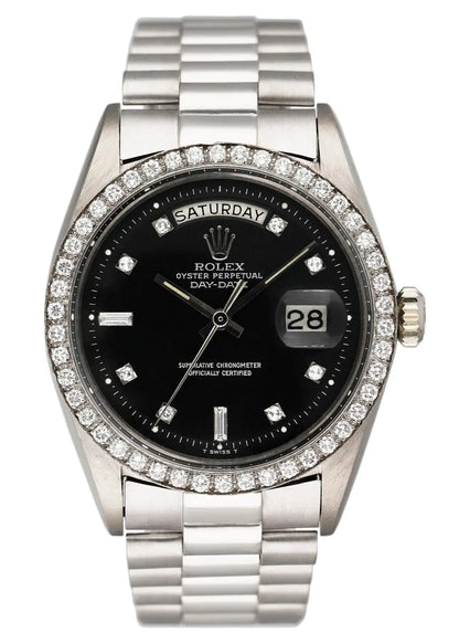 Rolex Platinum Diamond Black Dial
