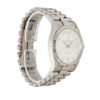 dial Rolex Day-Date Silver Diamond - Hình 3