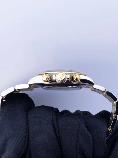 steel gold Rolex Daytona Two-Tone Black Dial - Hình 5