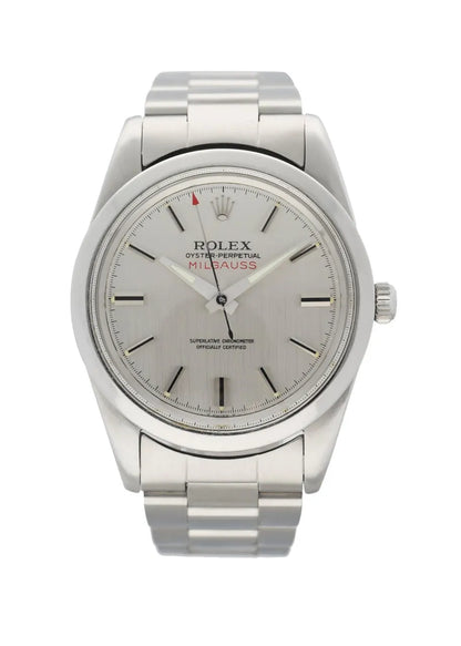 stainless Rolex Milgauss Silver Dial
