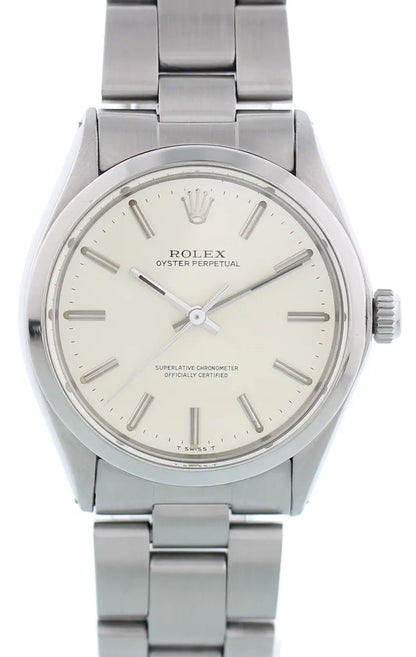 stainless Rolex Oyster Perpetual Silver Dial - Hình 2