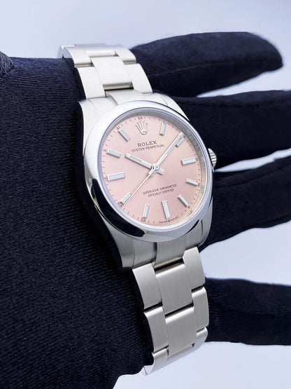 Rolex Pink Dial Oyster Perpetual - Hình 4