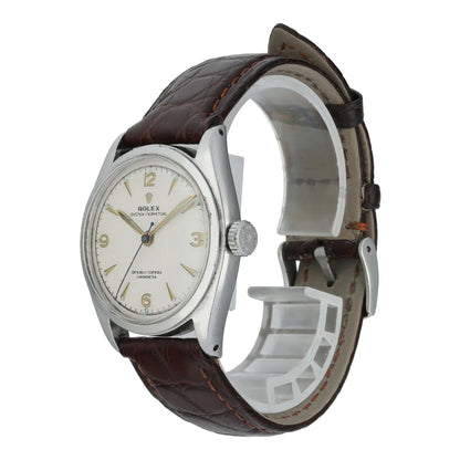 Rolex Silver Brown Leather - Hình 2