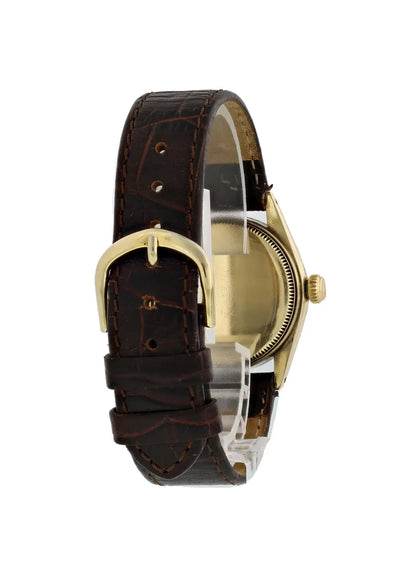oyster Rolex Gold Brown Leather - Hình 2