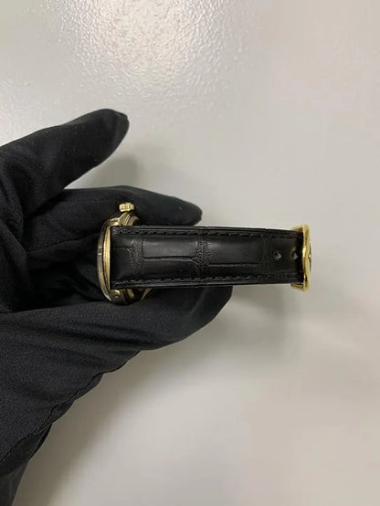 Rolex Gold Black Leather - Hình 8
