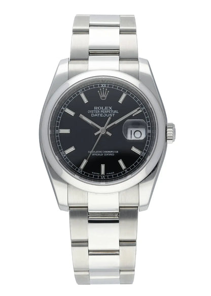 stainless Rolex Datejust Black Dial