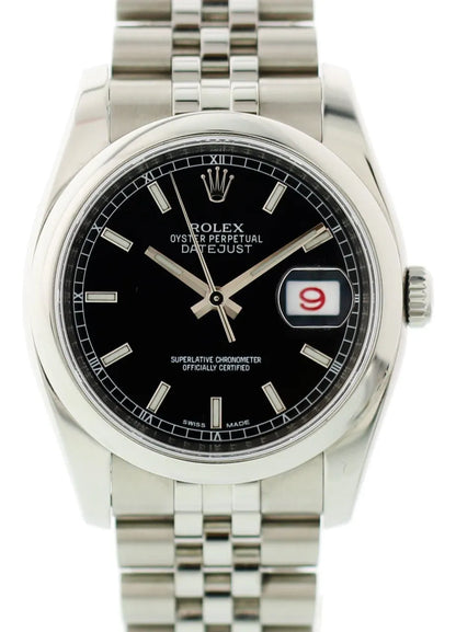 steel Rolex Datejust Black Dial Jubilee - Hình 2