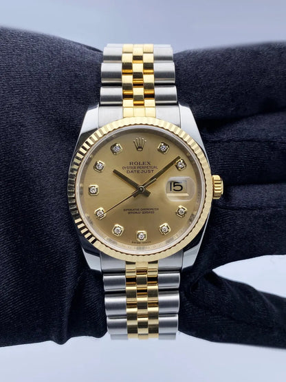 datejust two Rolex Gold Dial Diamond - Hình 2