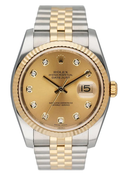 datejust two Rolex Gold Dial Diamond