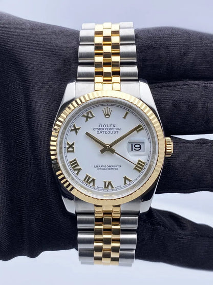 dial Rolex Two-Tone White Datejust - Hình 2