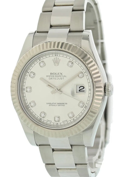 Rolex Datejust Silver Diamond
