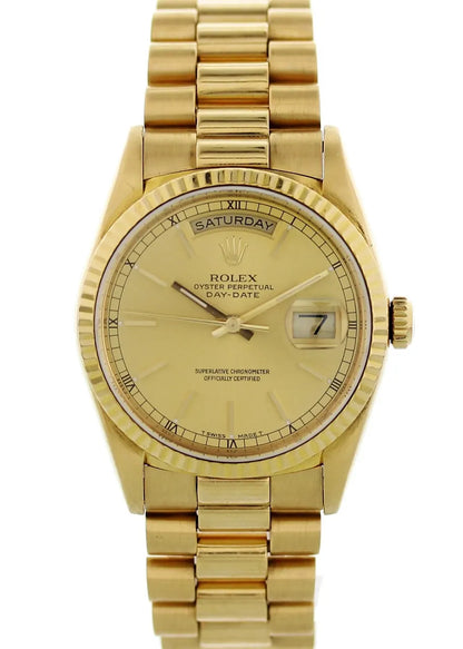 president bracelet Rolex Day-Date Gold Champagne - Hình 2