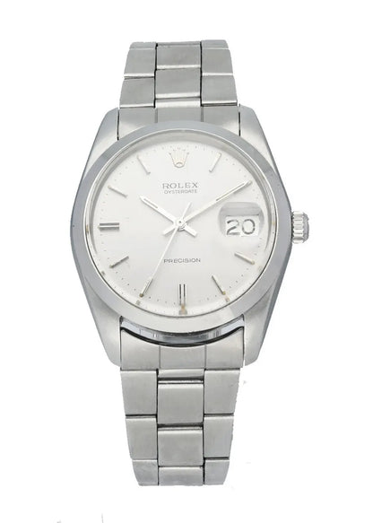 stainless Rolex Oysterdate Silver Dial