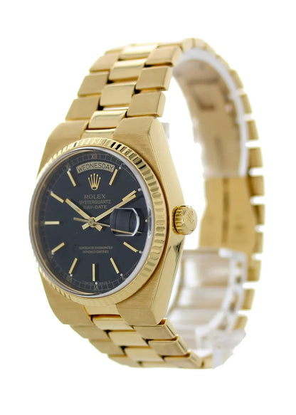 Rolex Gold Black Quartz Watch - Hình 2