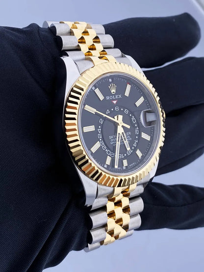 sky Rolex Black Dial Two-Tone - Hình 3
