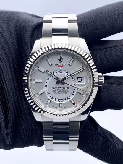 Rolex White Dial Steel Sky-Dweller - Hình 3