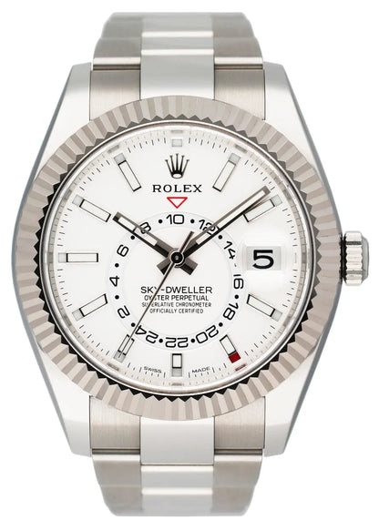 Rolex White Dial Steel Sky-Dweller