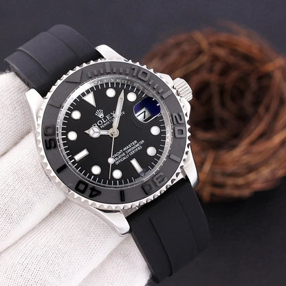 Rolex Black Rubber Watch - Hình 3